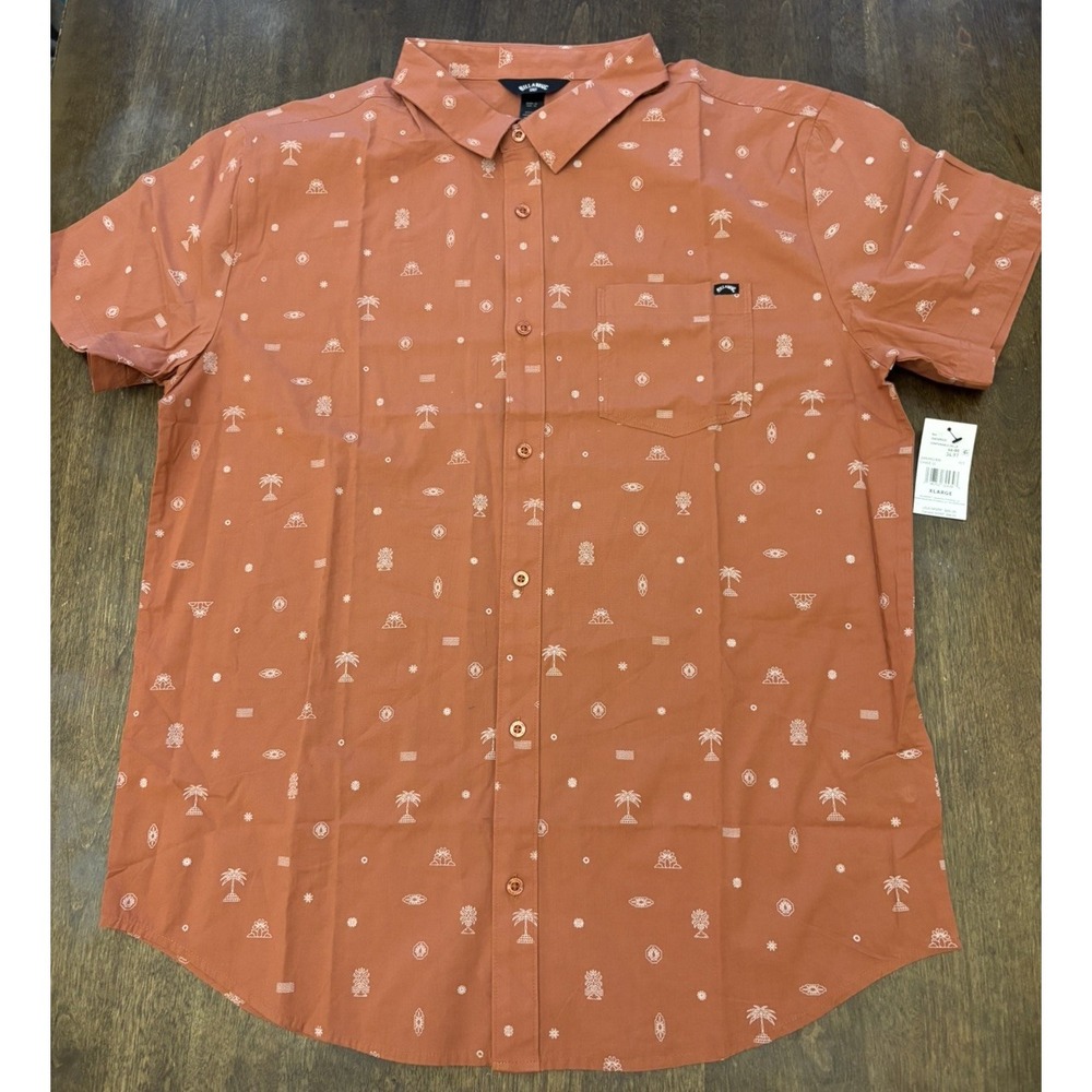 Billabong Chase Button Up Shirt Short Sleeve Men's Clay XL